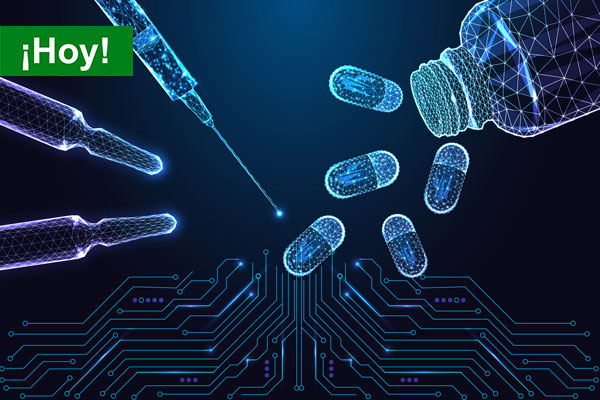 Concepto farmacéutico basado en inteligencia artificial para la fabricación de jeringas, cápsulas y viales médicos digitales.