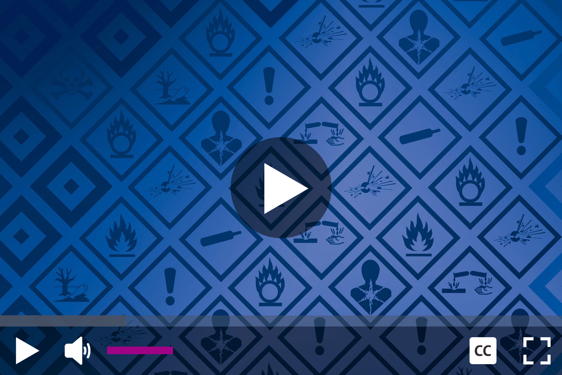 Pattern of chemical hazard symbol with a blue gradient over it